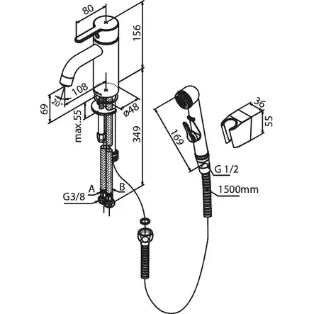 Damixa Silhouet Tvättställsblandare Krom - Kranar - 5708516823193 - 2