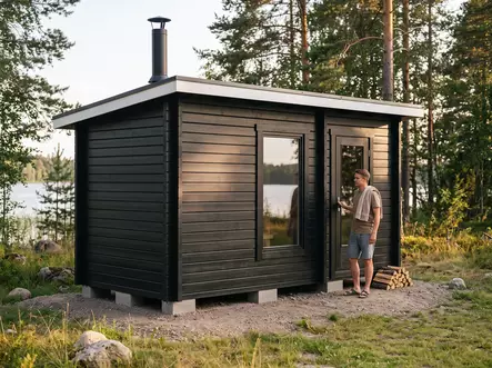 Gårdstuga Ylläs 11m2, 42mm Timmerbastu - Utomhusbastun - 4100503013 - 1